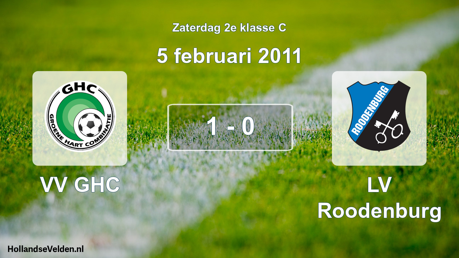Total number of matches played: VV GHC - LV Roodenburg 1 - 0 (5 February 2011)