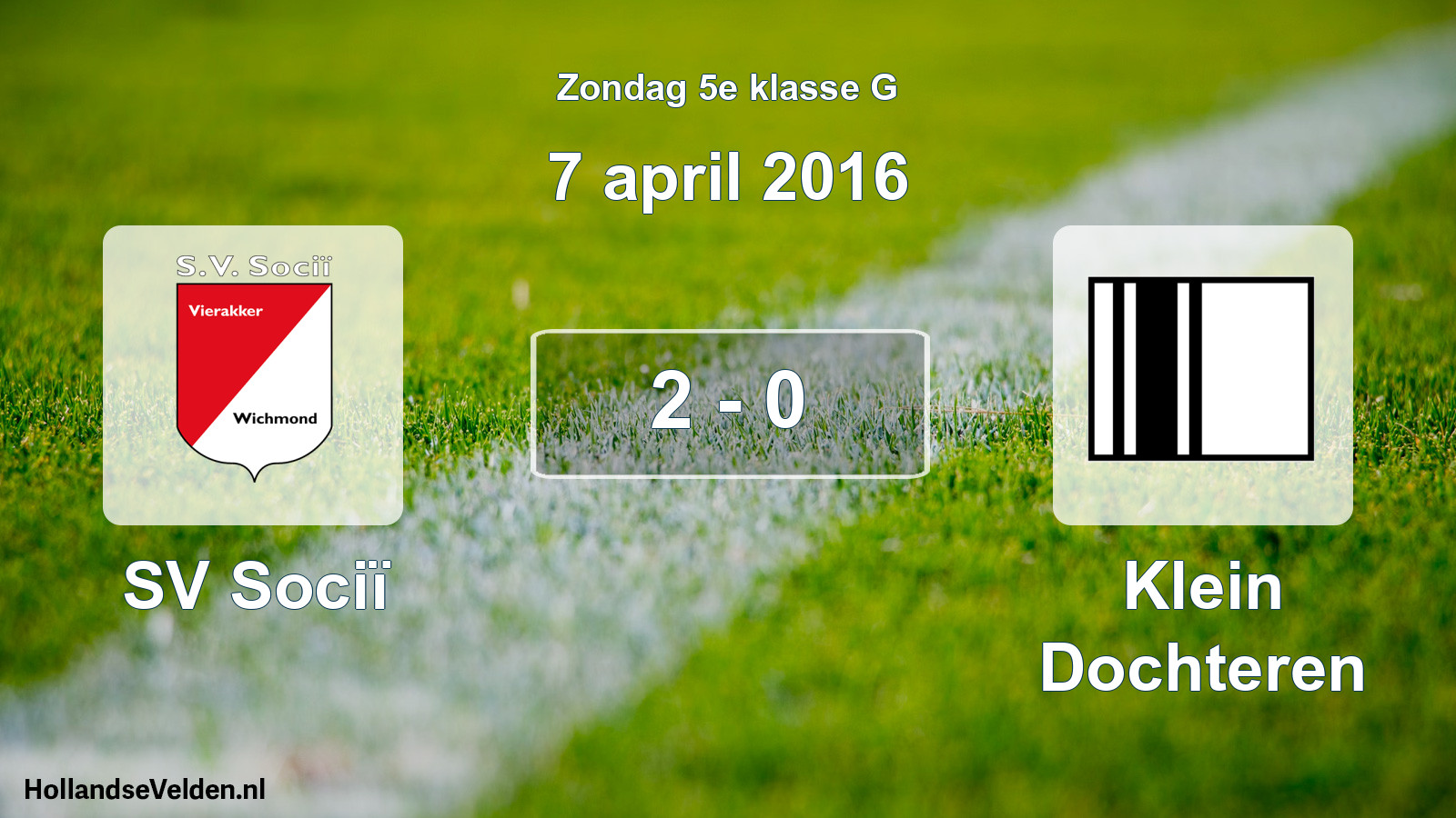 Total number of matches played: SV Sociï - Klein Dochteren 2 - 0 (7 April 2016)