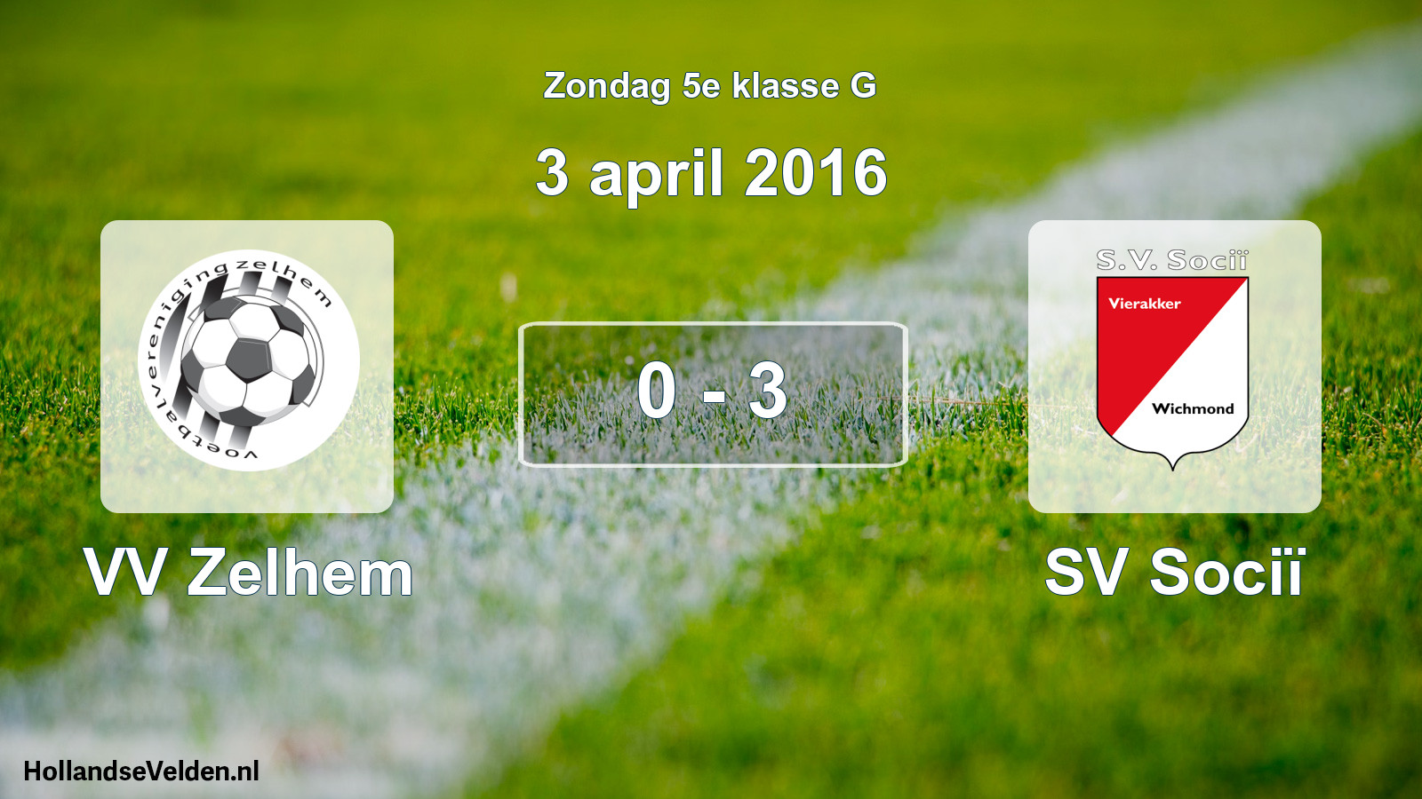 Total number of matches played: VV Zelhem - SV Sociï 0 - 3 (3 April 2016)