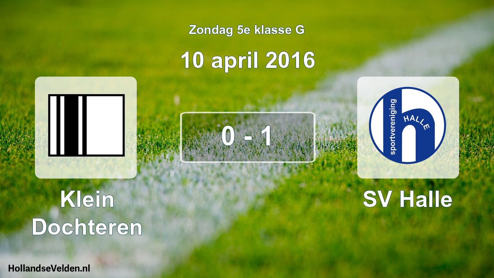 Total number of matches played: Klein Dochteren - SV Halle 0 - 1 (10 April 2016)