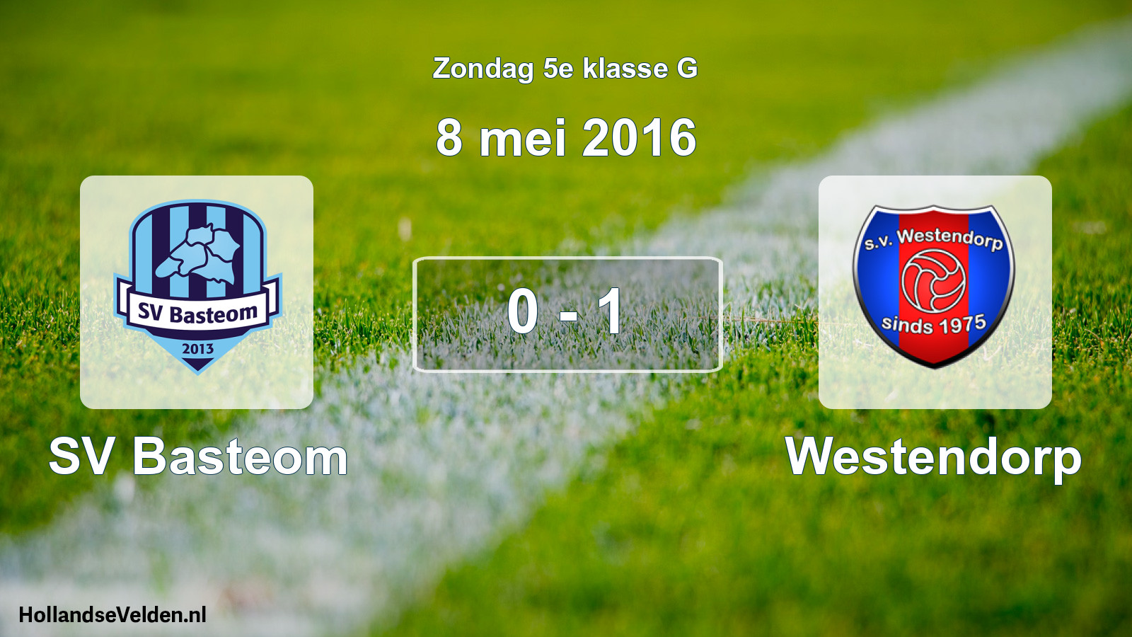 Total number of matches played: SV Basteom - Westendorp 0 - 1 (8 May 2016)