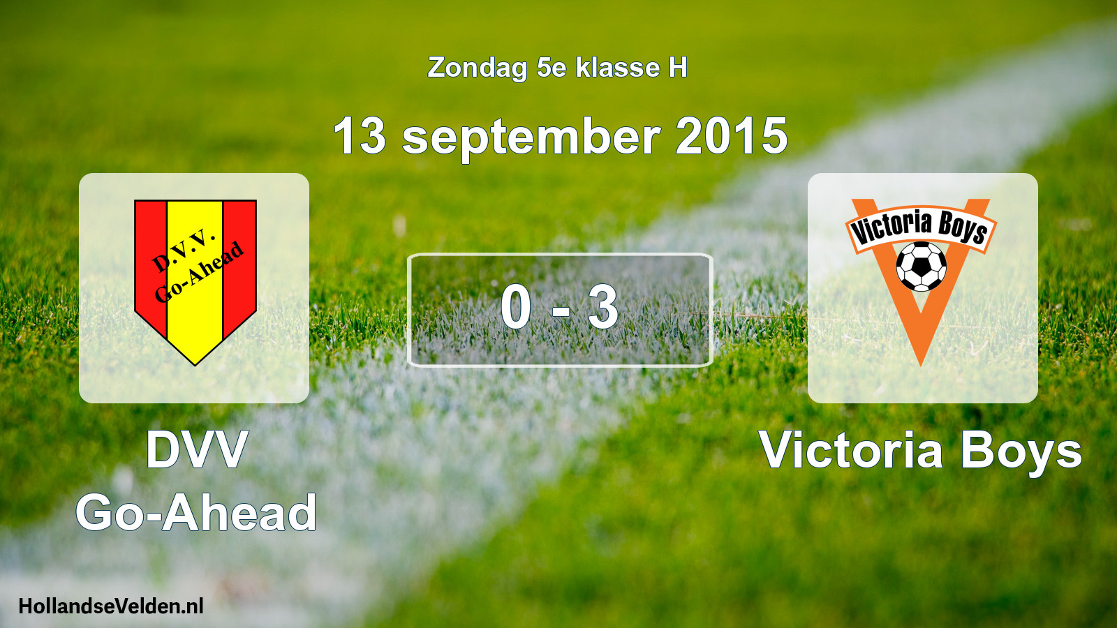 Total number of matches played: DVV Go-Ahead - Victoria Boys 0 - 3 (13 September 2015)