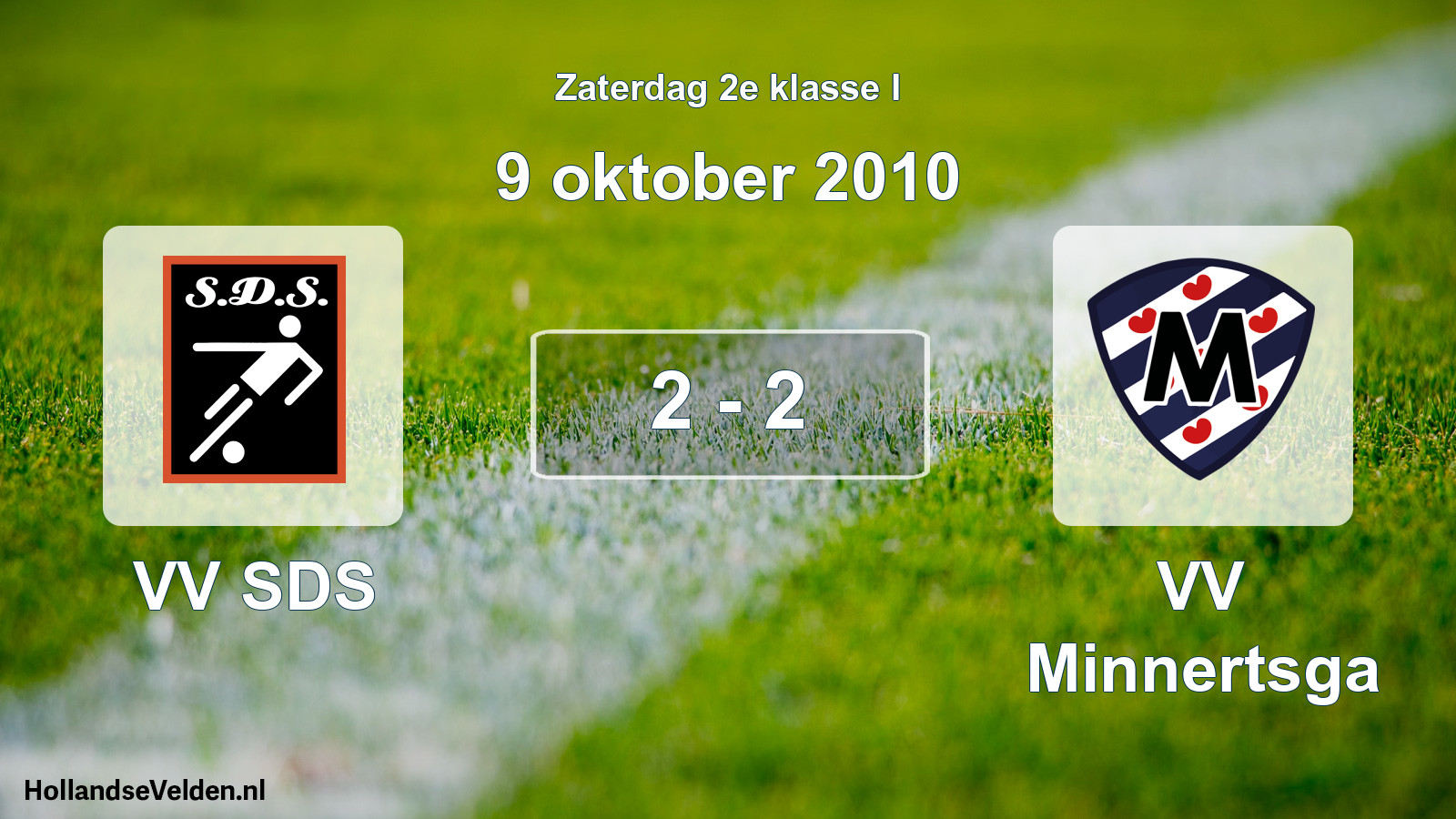 Total number of matches played: VV SDS - VV Minnertsga 2 - 2 (9 October 2010)