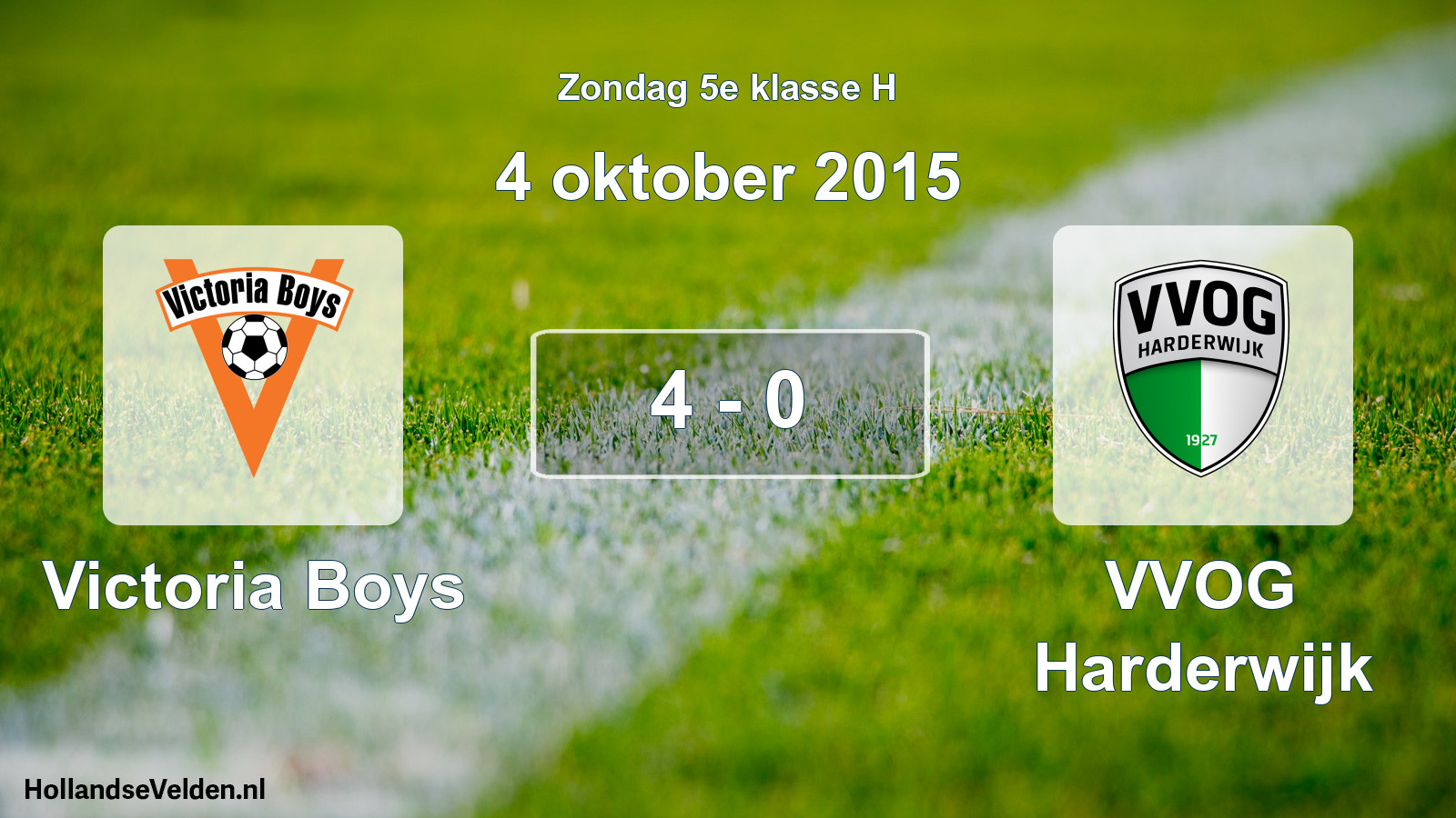 Total number of matches played: Victoria Boys - VVOG Harderwijk 4 - 0 (4 October 2015)