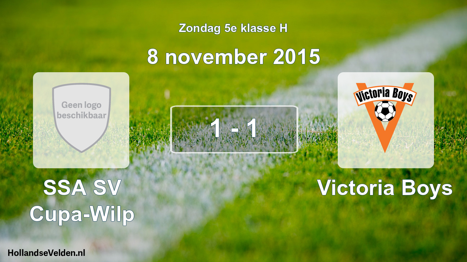 Total number of matches played: SSA SV Cupa-Wilp - Victoria Boys 1 - 1 (8 November 2015)
