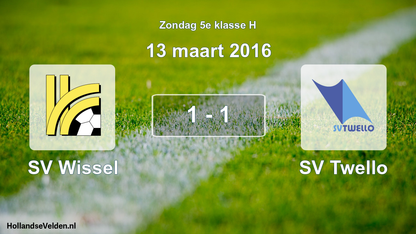 Total number of matches played: SV Wissel - SV Twello 1 - 1 (13 March 2016)
