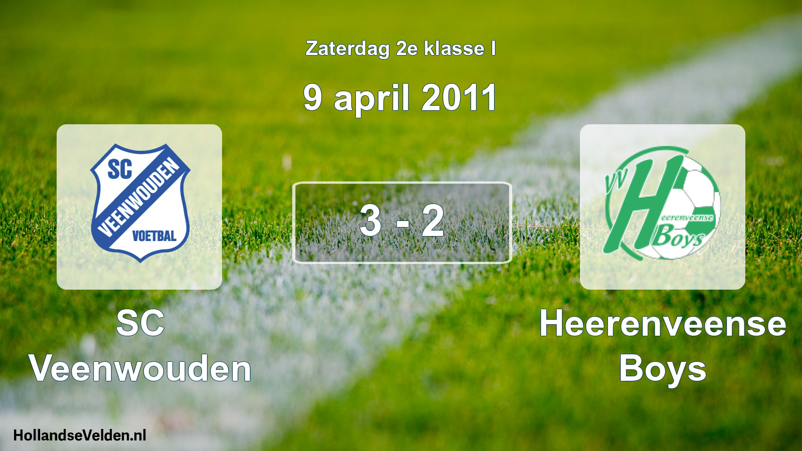 Total number of matches played: SC Veenwouden - Heerenveense Boys 3 - 2 (9 April 2011)