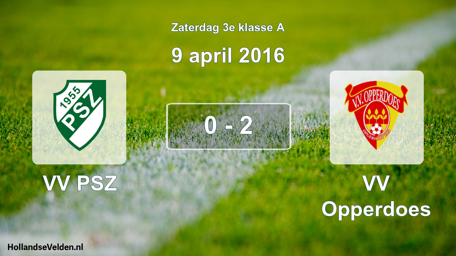 Total number of matches played: VV PSZ - VV Opperdoes 0 - 2 (9 April 2016)