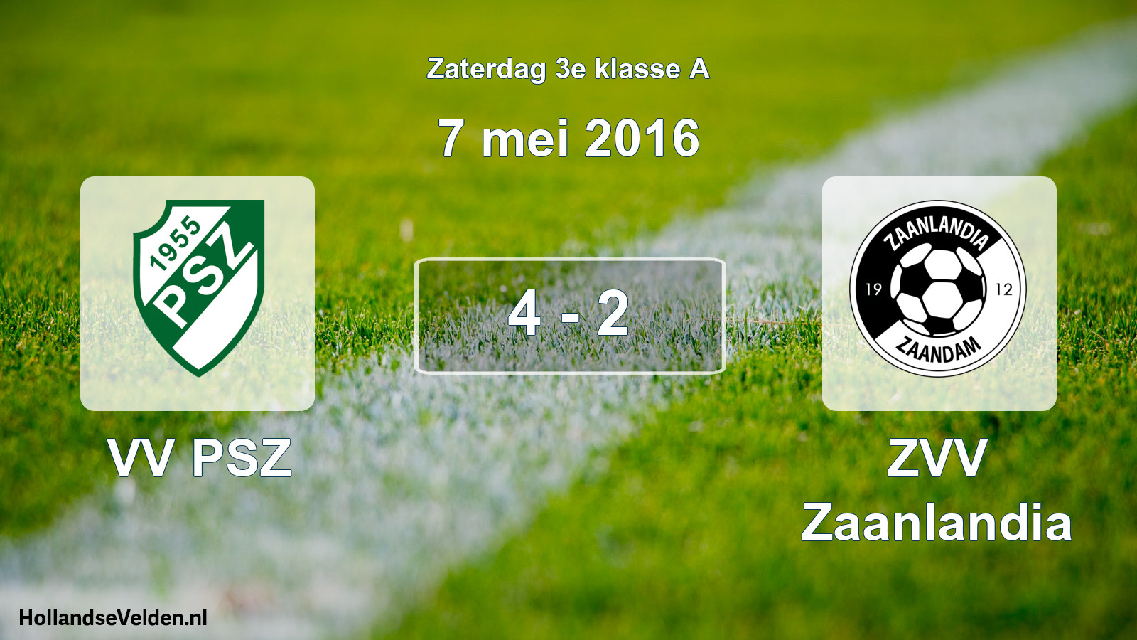 Total number of matches played: VV PSZ - ZVV Zaanlandia 4 - 2 (7 May 2016)