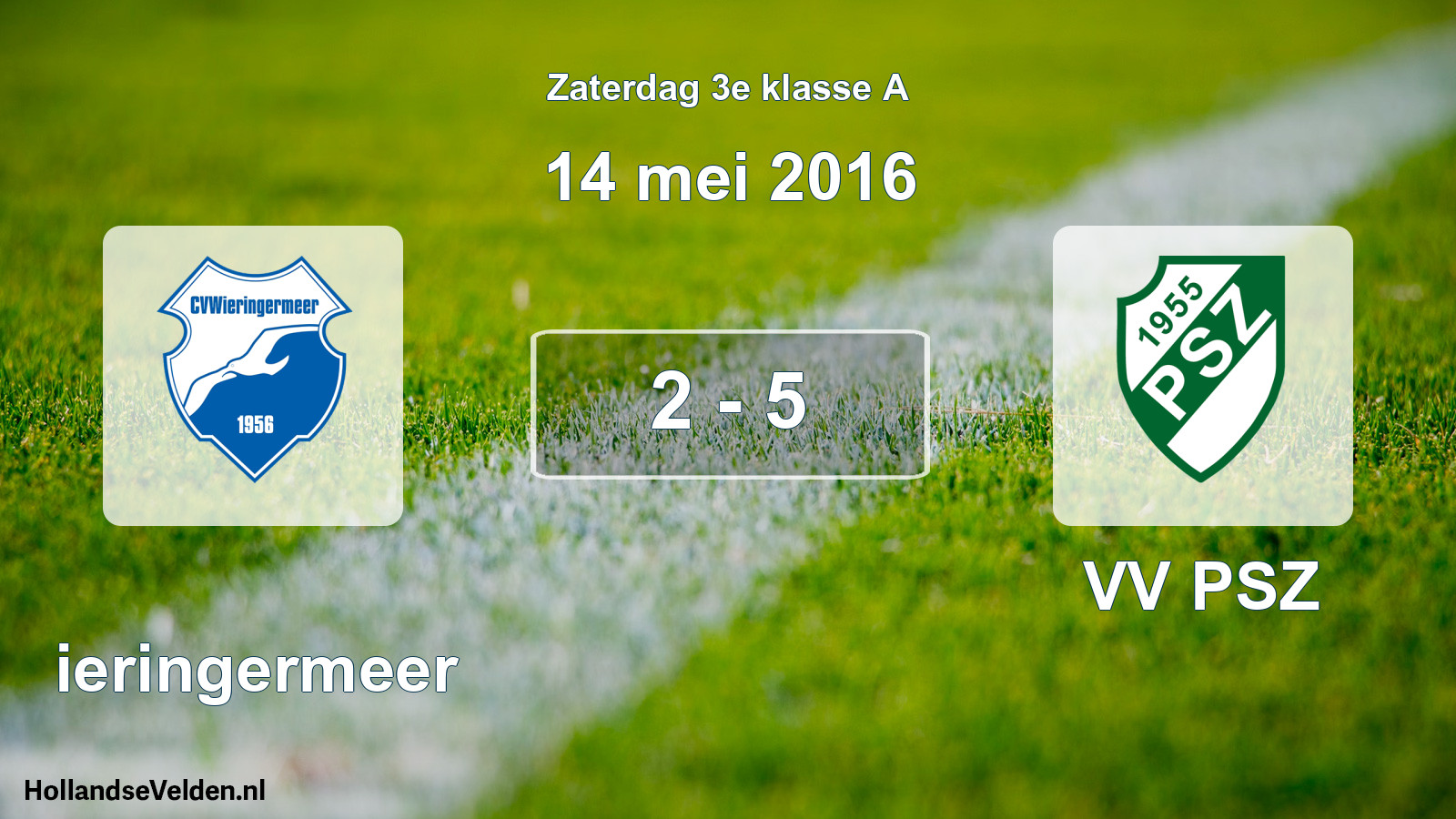 Total number of matches played: Wieringermeer - VV PSZ 2 - 5 (14 May 2016)