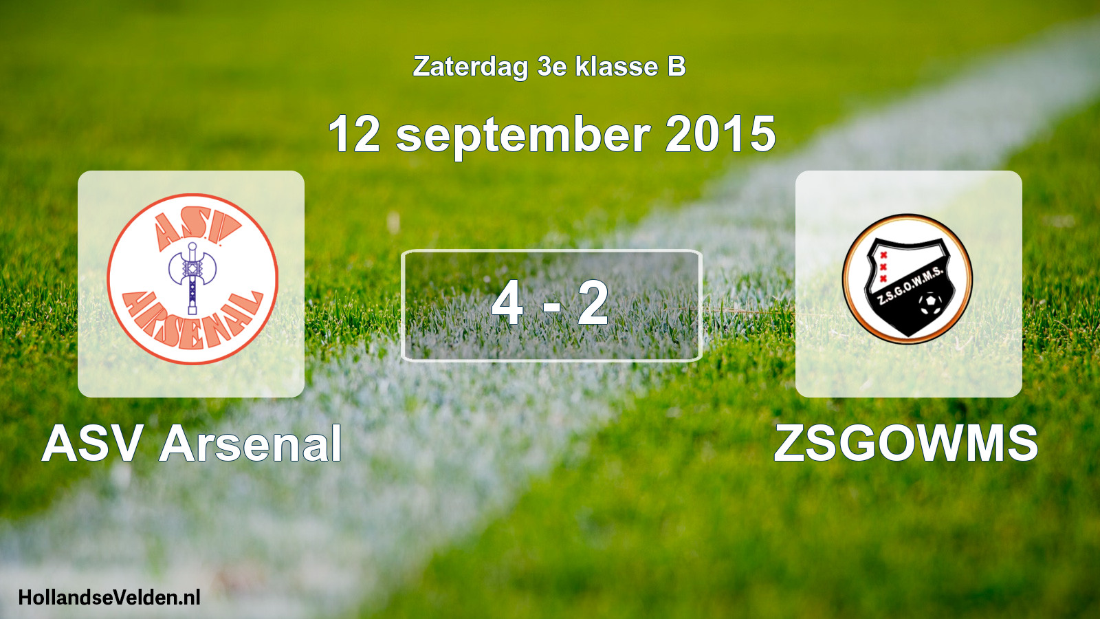 Total number of matches played: ASV Arsenal - ZSGOWMS 4 - 2 (12 September 2015)
