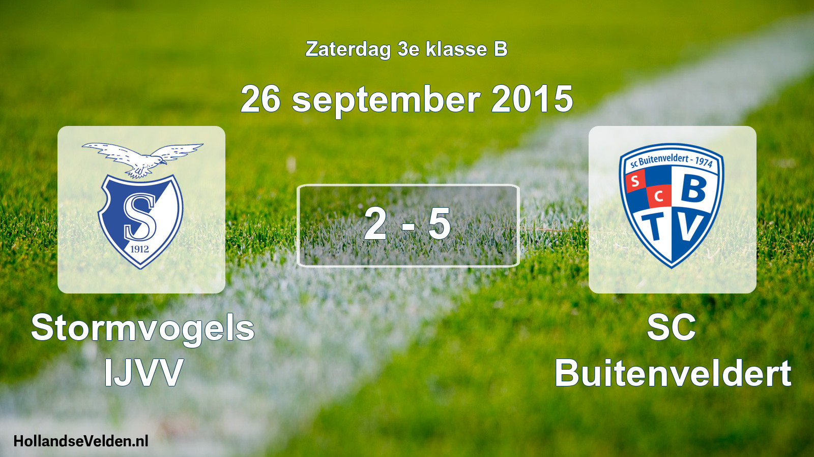 Total number of matches played: Stormvogels IJVV - SC Buitenveldert 2 - 5 (26 September 2015)