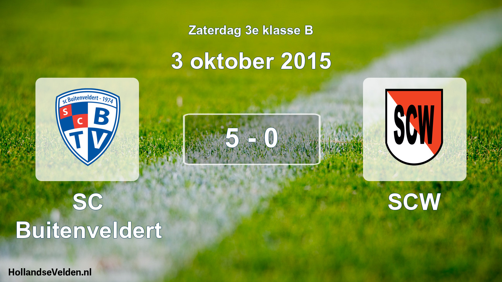 Total number of matches played: SC Buitenveldert - SCW 5 - 0 (3 October 2015)