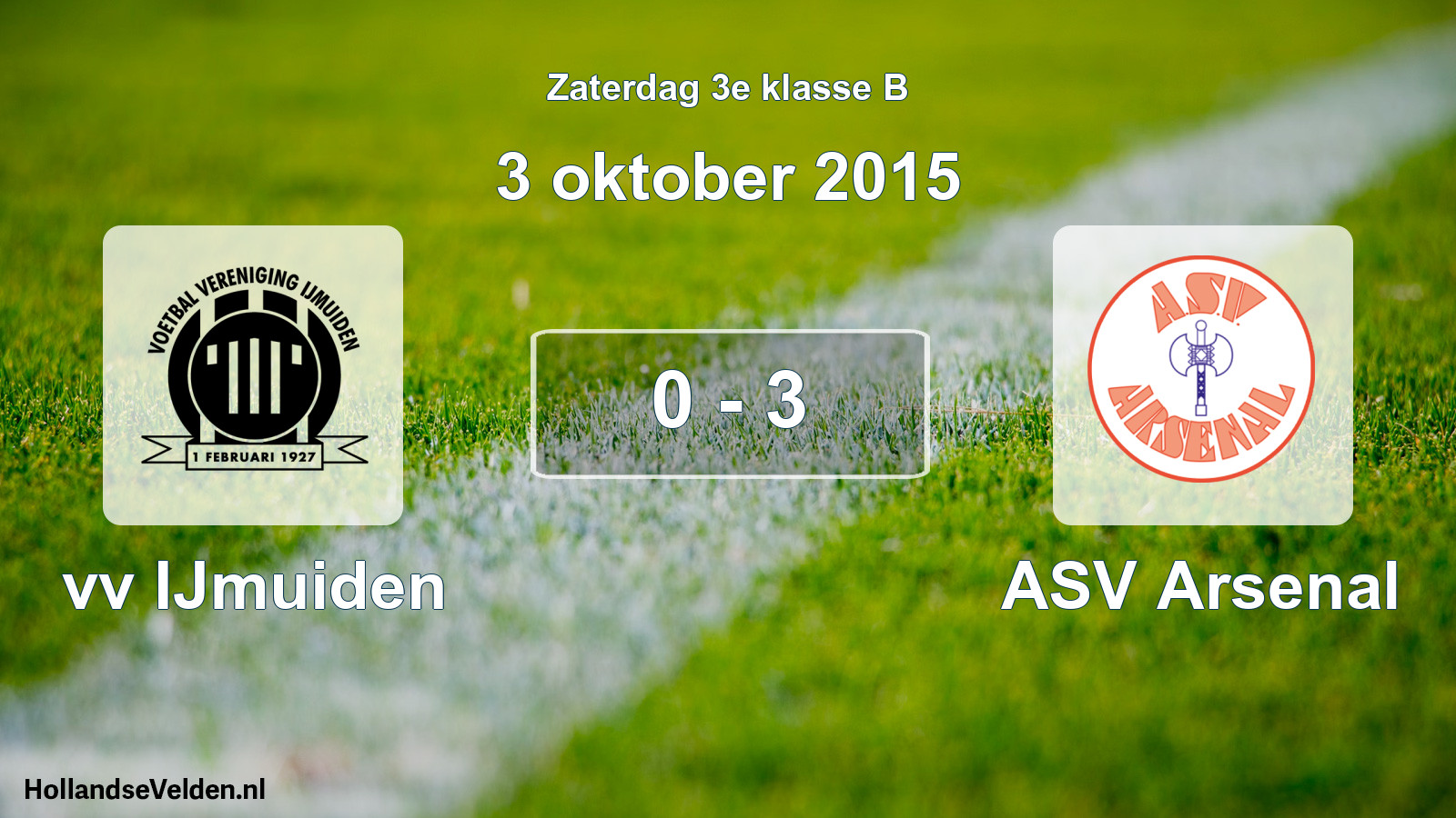 Total number of matches played: vv IJmuiden - ASV Arsenal 0 - 3 (3 October 2015)