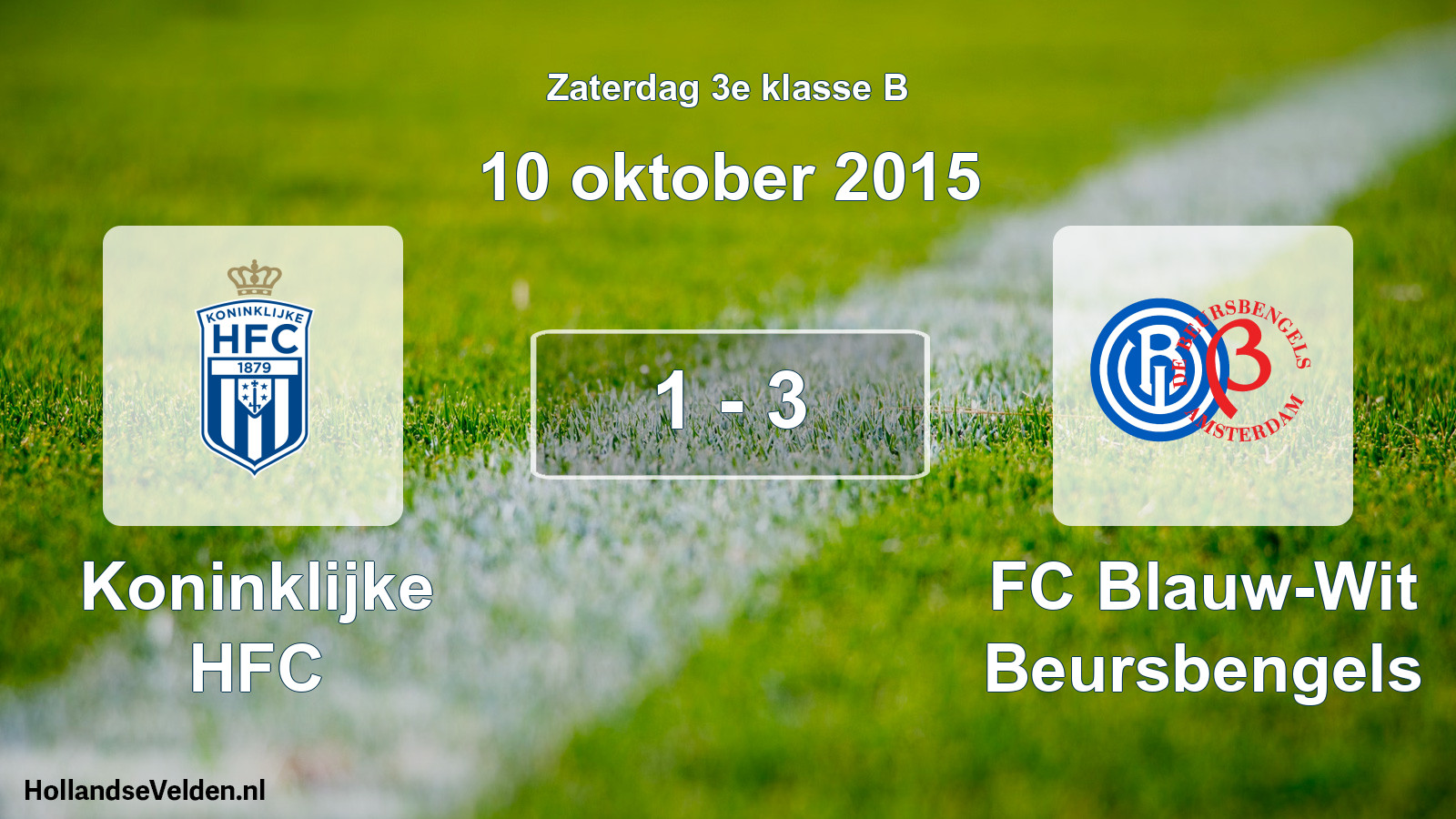 Total number of matches played: Koninklijke HFC - FC Blauw-Wit Beursbengels 1 - 3 (10 October 2015)