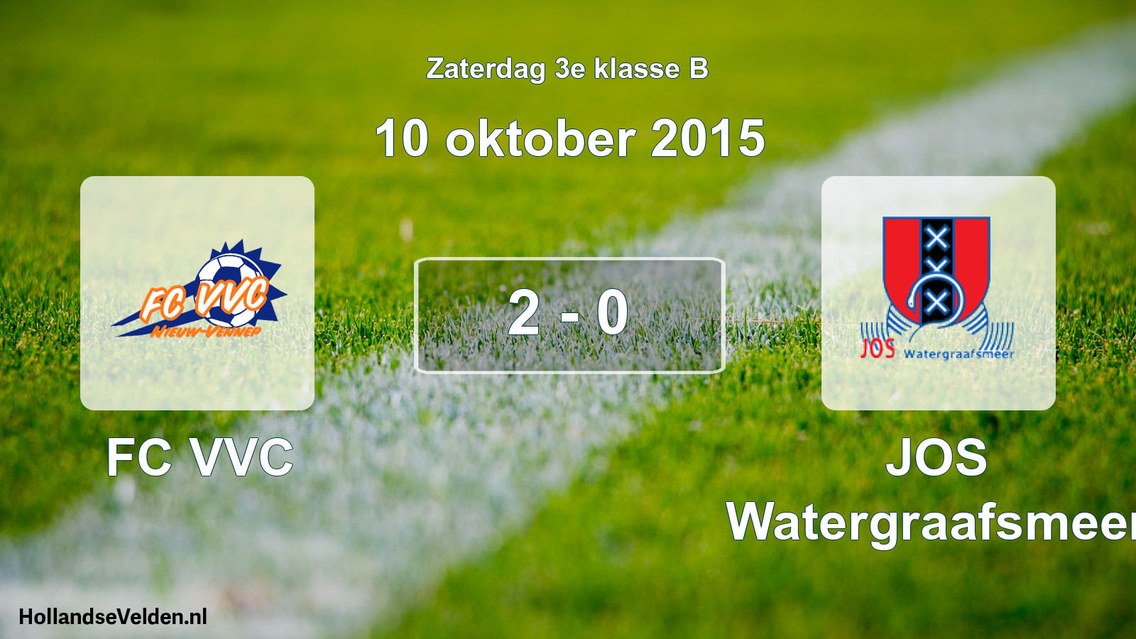 Total number of matches played: FC VVC - JOS Watergraafsmeer 2 - 0 (10 October 2015)