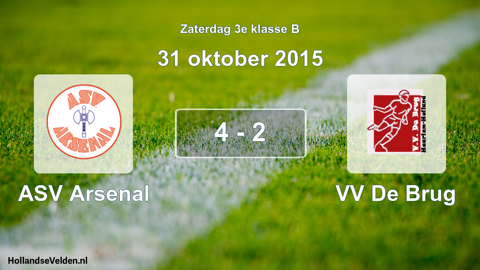 Total number of matches played: ASV Arsenal - VV De Brug 4 - 2 (31 October 2015)
