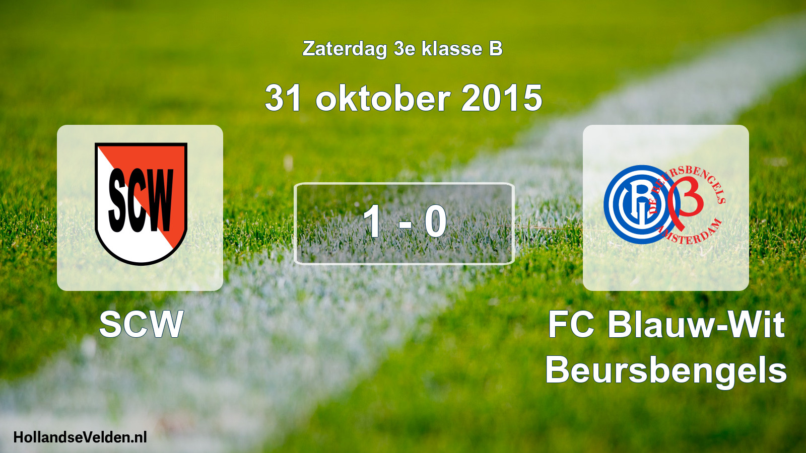 Total number of matches played: SCW - FC Blauw-Wit Beursbengels 1 - 0 (31 October 2015)