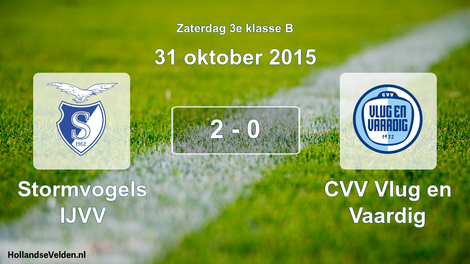 Total number of matches played: Stormvogels IJVV - CVV Vlug en Vaardig 2 - 0 (31 October 2015)