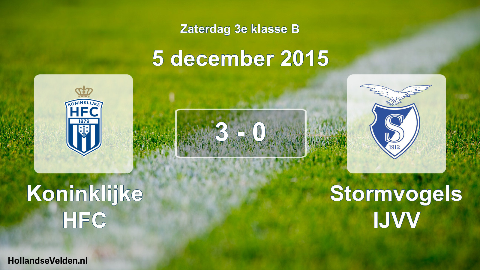 Total number of matches played: Koninklijke HFC - Stormvogels IJVV 3 - 0 (5 December 2015)
