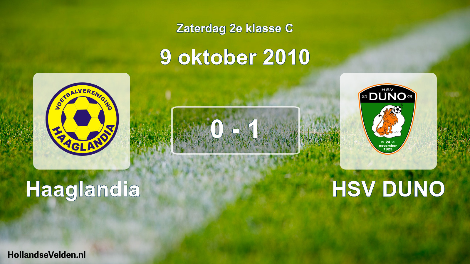 Total number of matches played: Haaglandia - HSV DUNO 0 - 1 (9 October 2010)