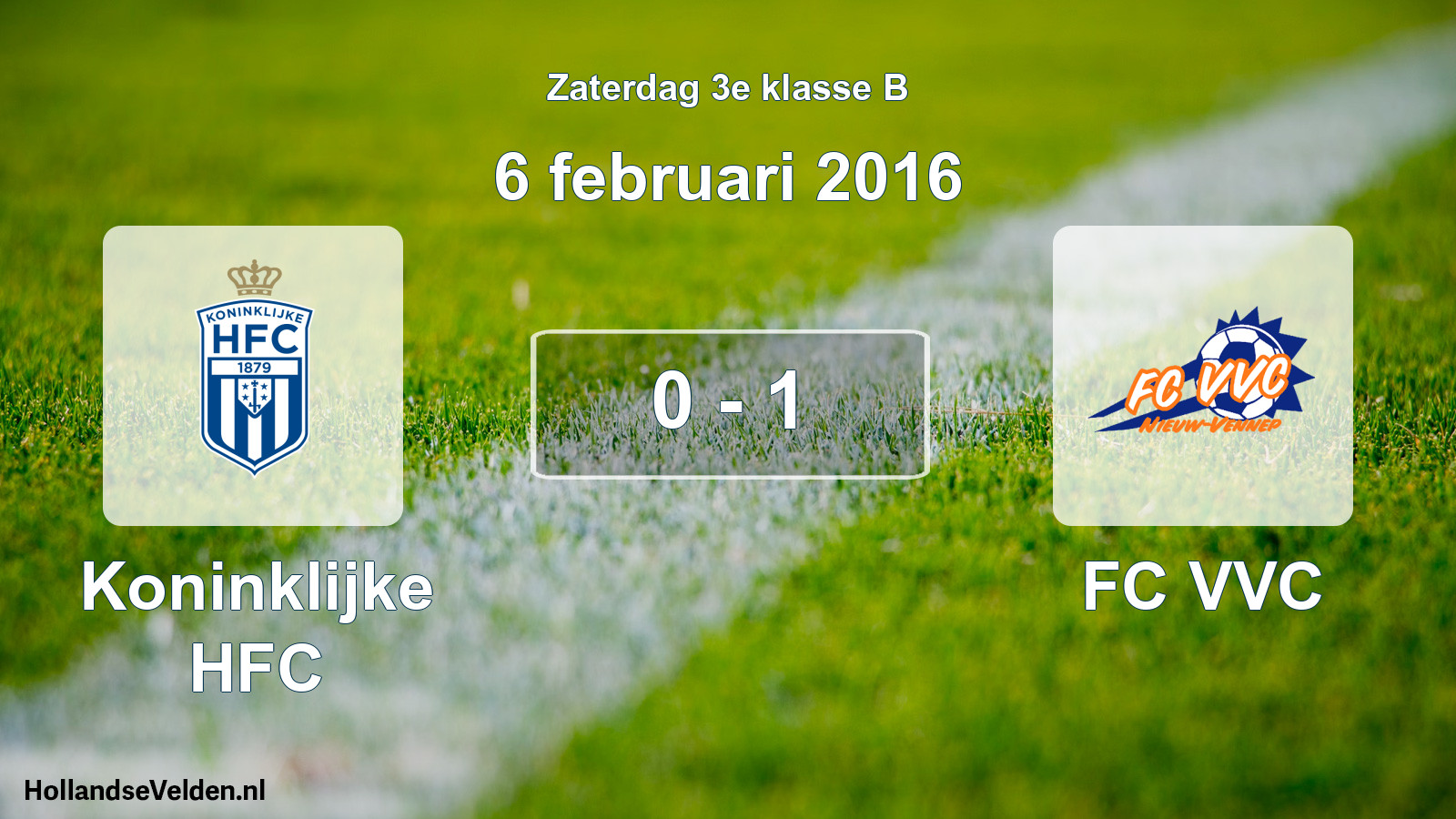 Total number of matches played: Koninklijke HFC - FC VVC 0 - 1 (6 February 2016)