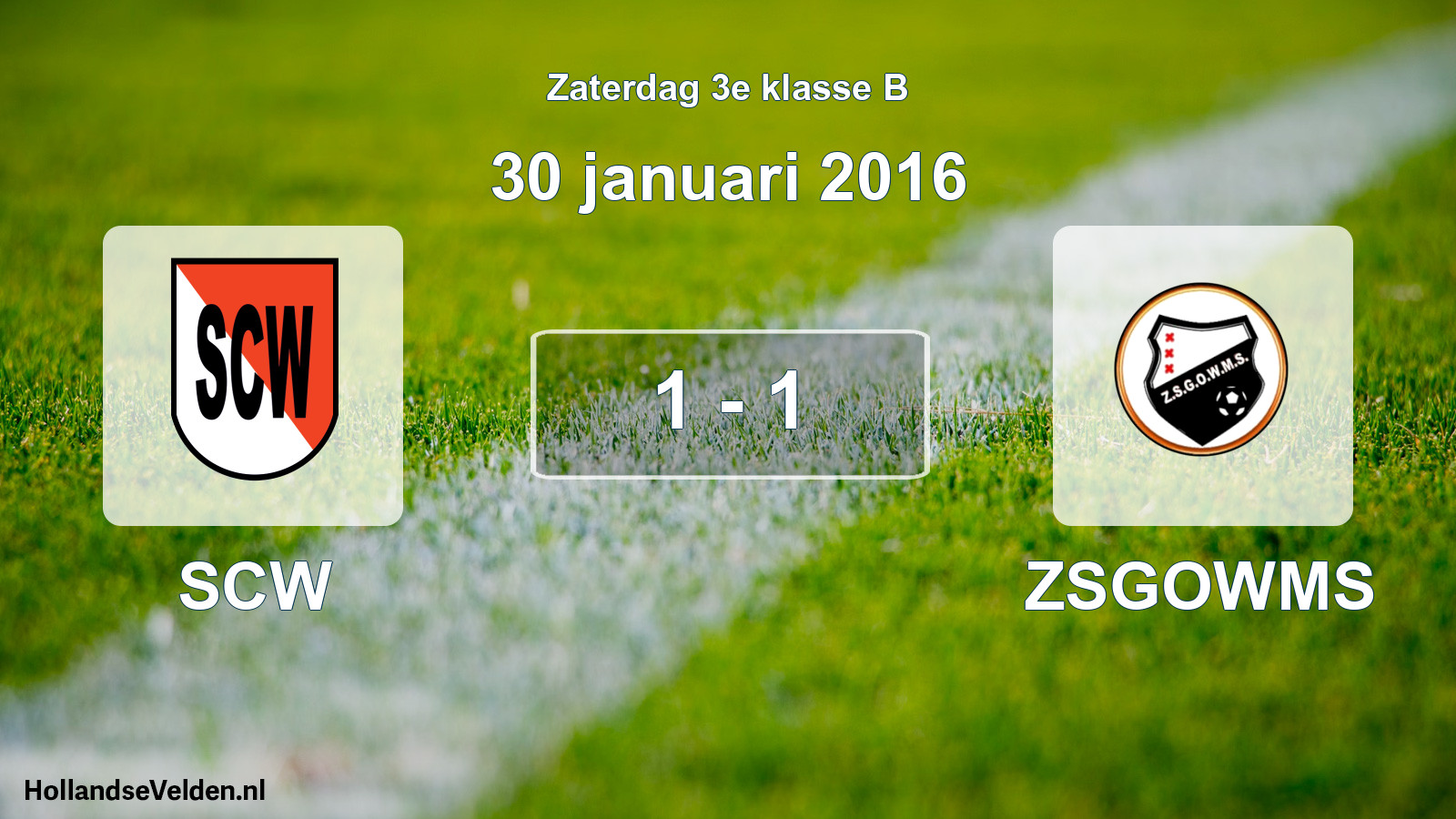 Total number of matches played: SCW - ZSGOWMS 1 - 1 (30 January 2016)