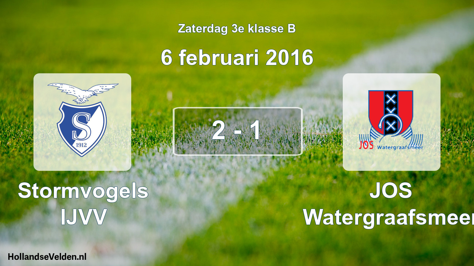 Total number of matches played: Stormvogels IJVV - JOS Watergraafsmeer 2 - 1 (6 February 2016)