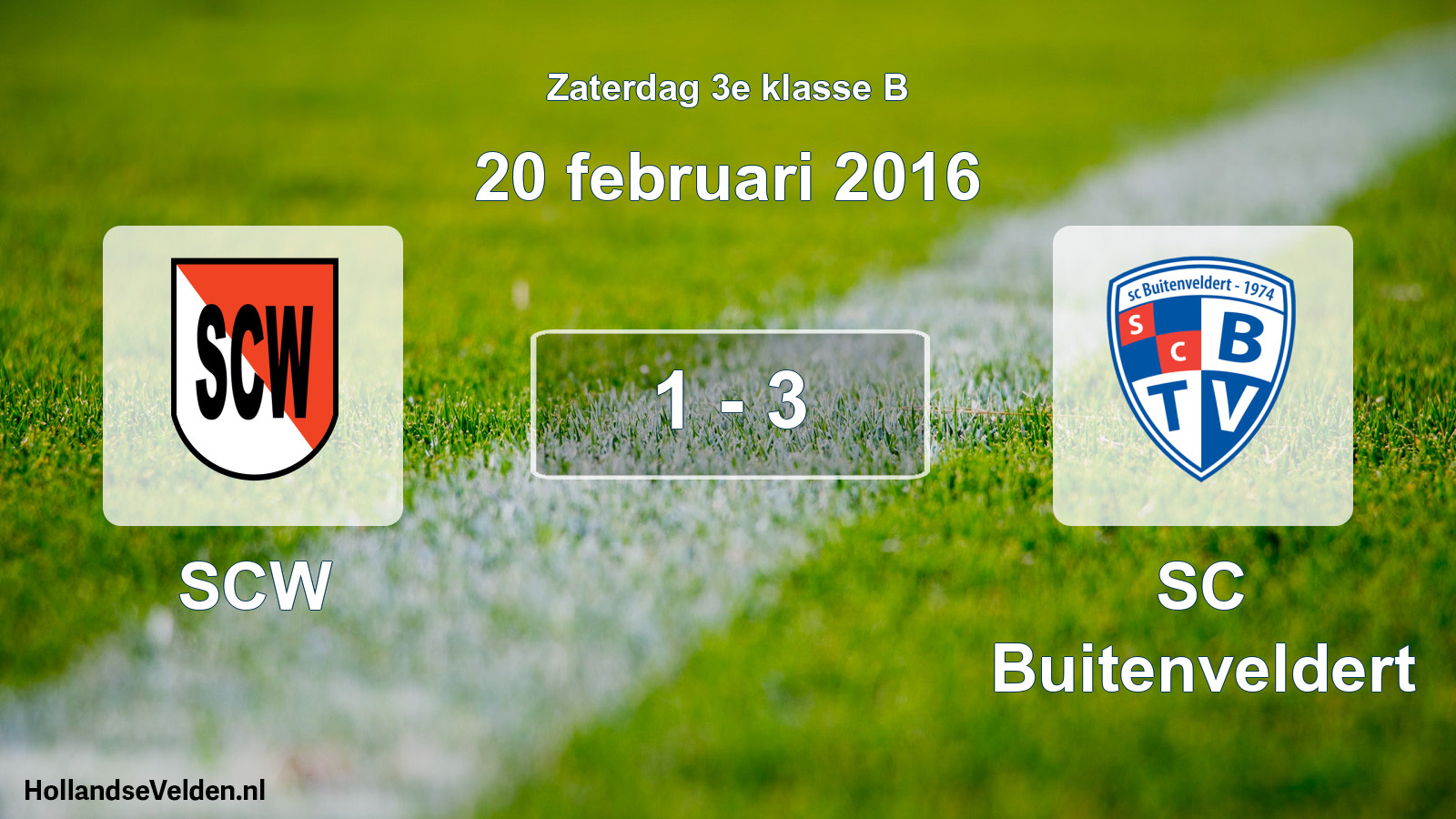 Total number of matches played: SCW - SC Buitenveldert 1 - 3 (20 February 2016)