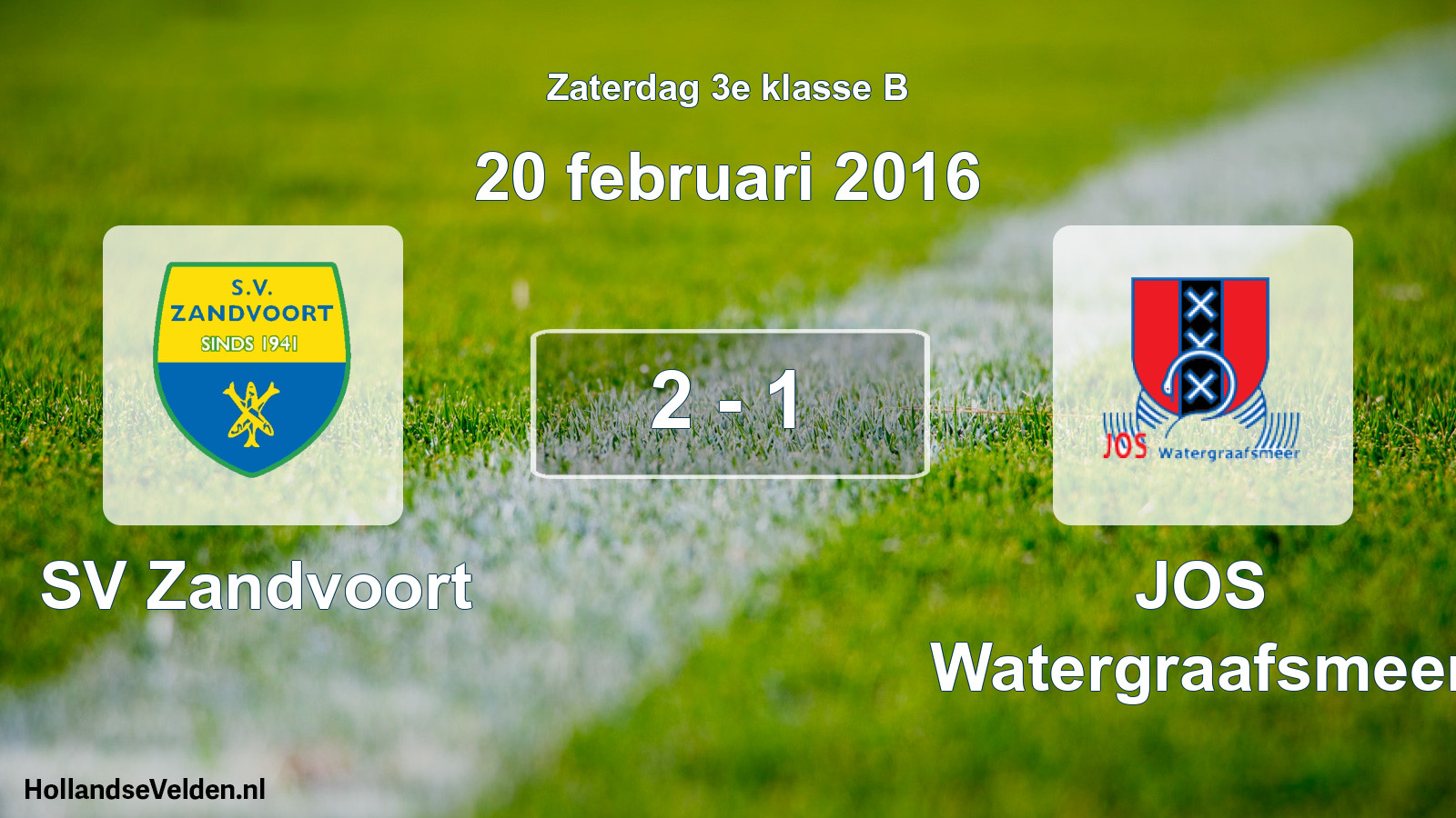 Total number of matches played: SV Zandvoort - JOS Watergraafsmeer 2 - 1 (20 February 2016)