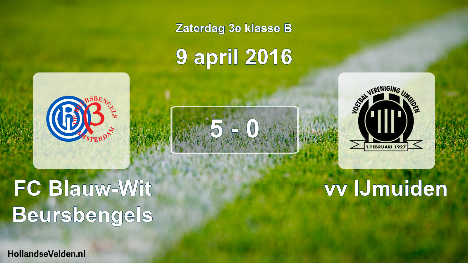 Total number of matches played: FC Blauw-Wit Beursbengels - vv IJmuiden 5 - 0 (9 April 2016)