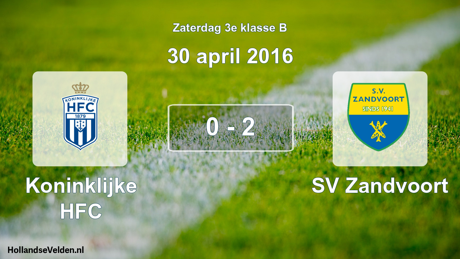 Total number of matches played: Koninklijke HFC - SV Zandvoort 0 - 2 (30 April 2016)