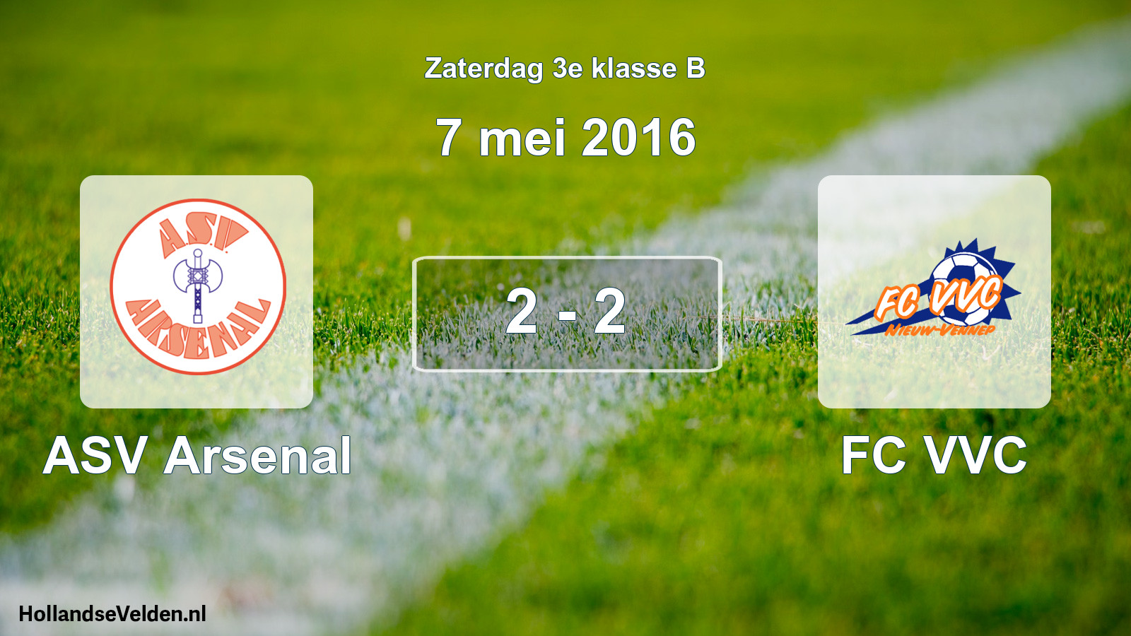 Total number of matches played: ASV Arsenal - FC VVC 2 - 2 (7 May 2016)