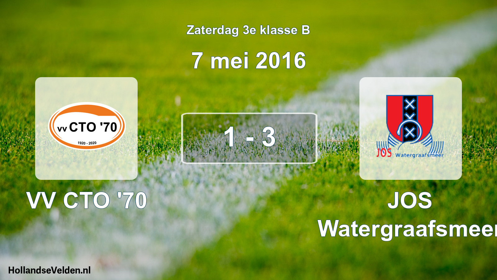 Total number of matches played: VV CTO '70 - JOS Watergraafsmeer 1 - 3 (7 May 2016)