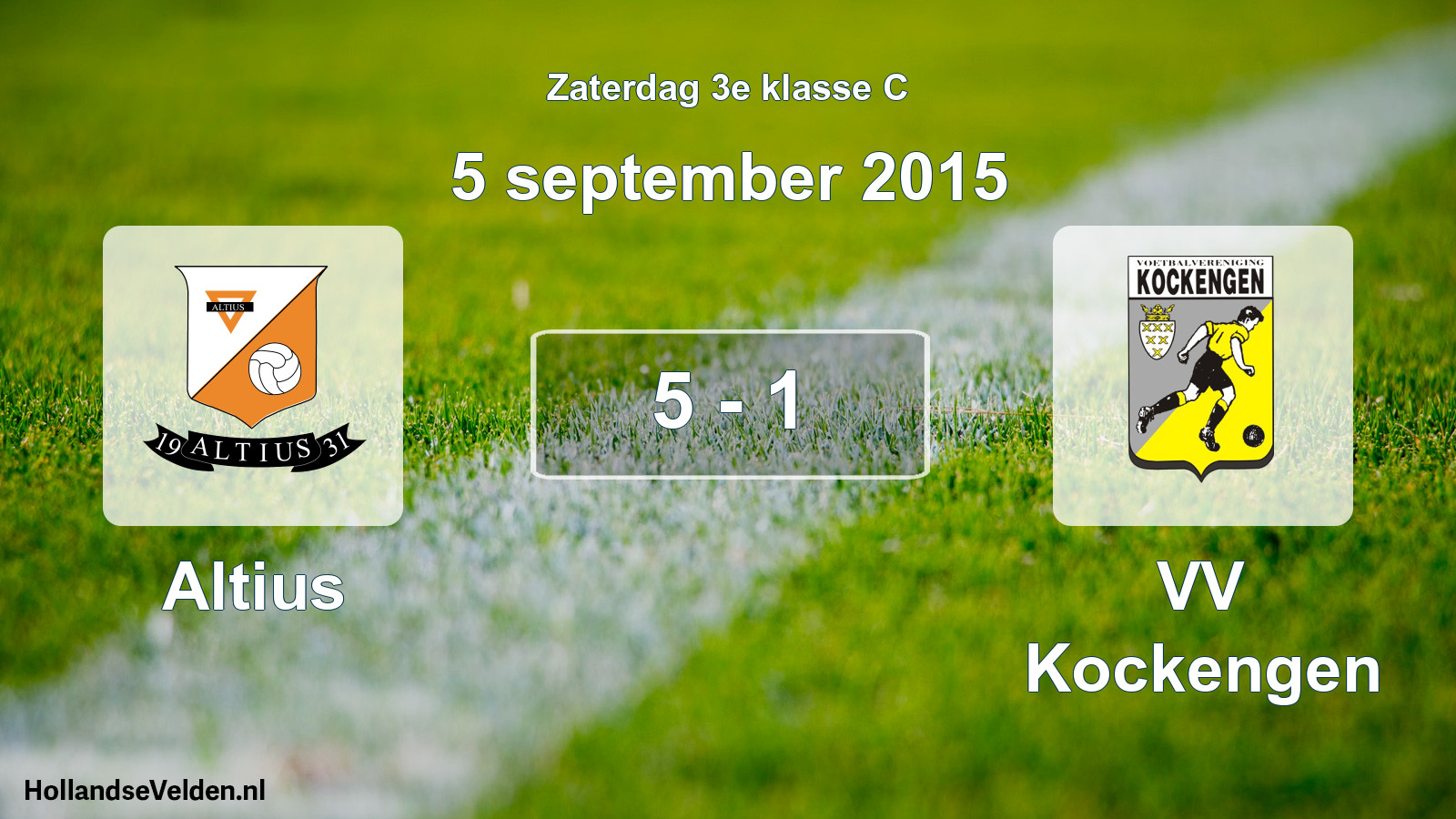 Total number of matches played: Altius - VV Kockengen 5 - 1 (5 September 2015)