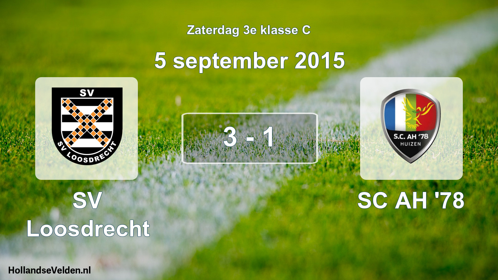 Total number of matches played: SV Loosdrecht - SC AH '78 3 - 1 (5 September 2015)