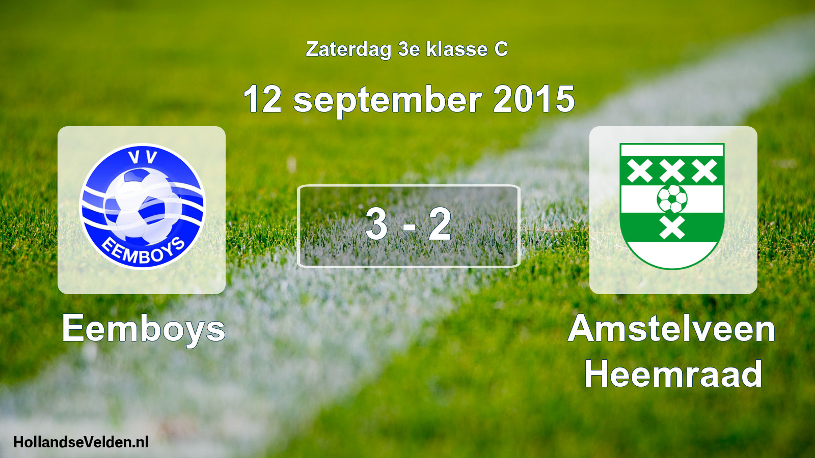 Total number of matches played: Eemboys - Amstelveen Heemraad 3 - 2 (12 September 2015)
