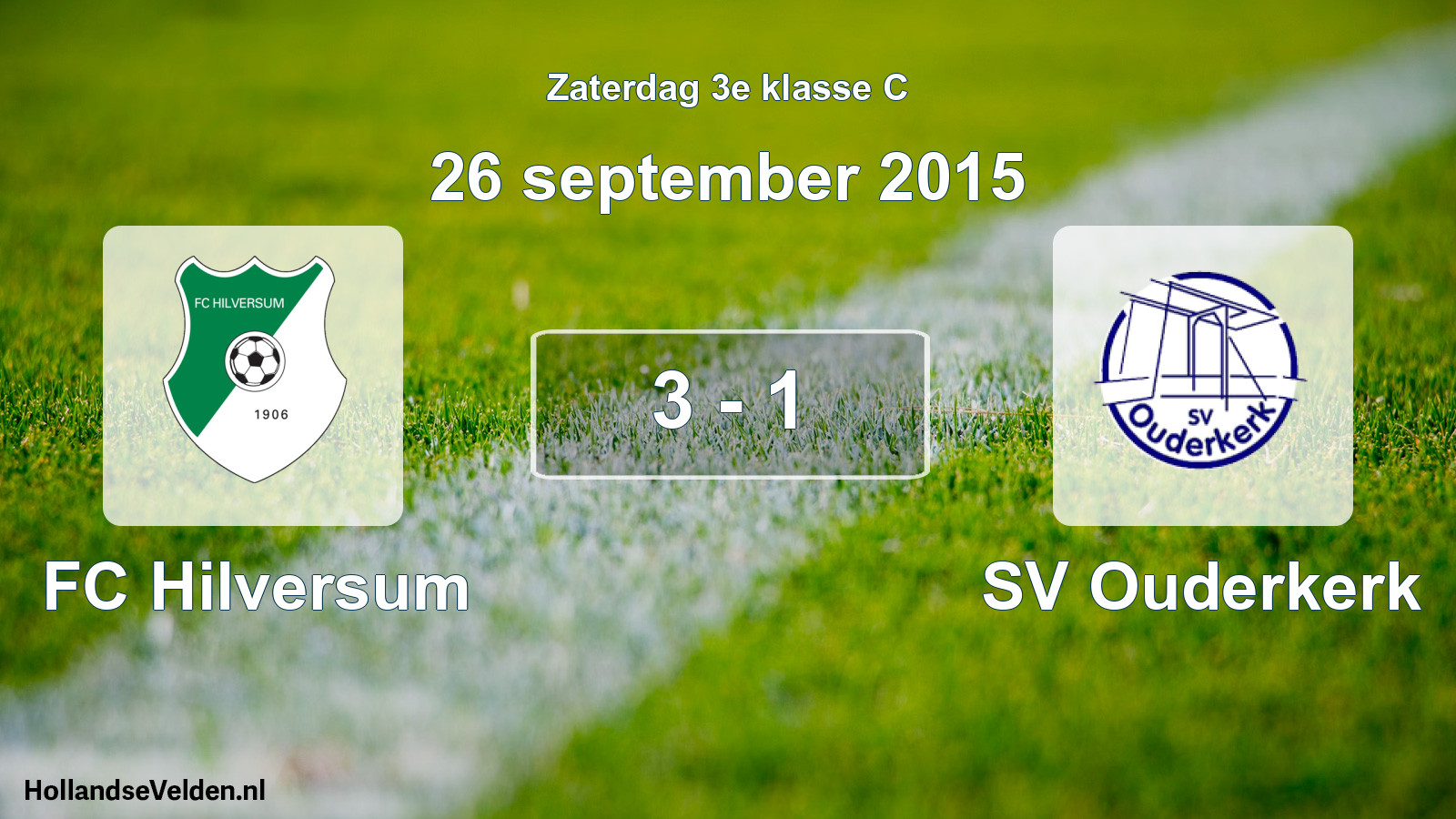 Total number of matches played: FC Hilversum - SV Ouderkerk 3 - 1 (26 September 2015)