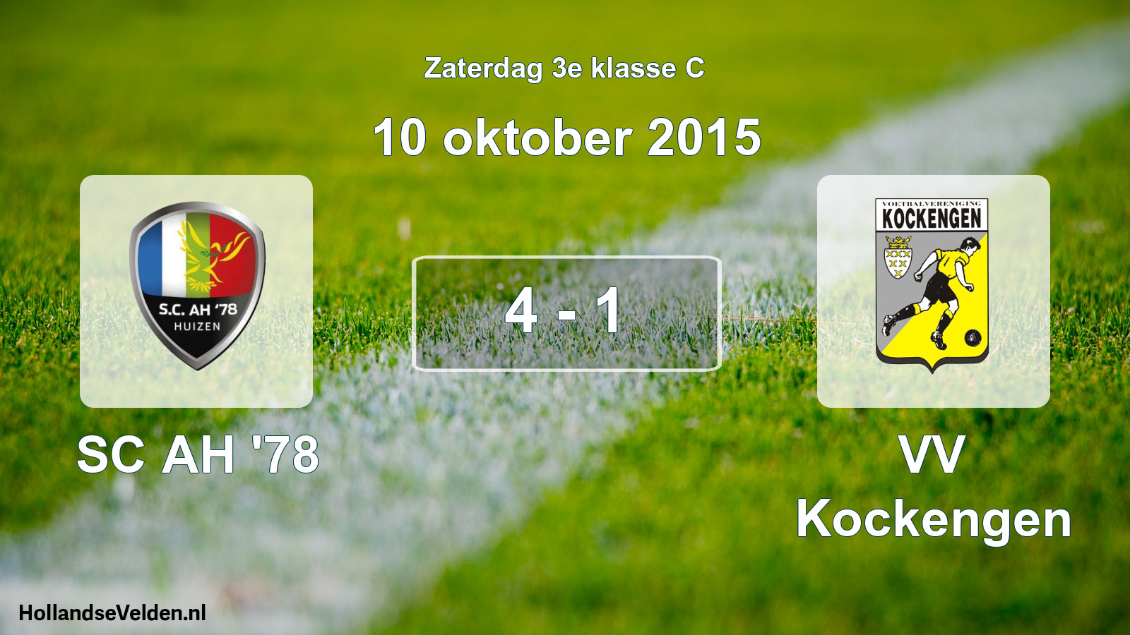 Total number of matches played: SC AH '78 - VV Kockengen 4 - 1 (10 October 2015)