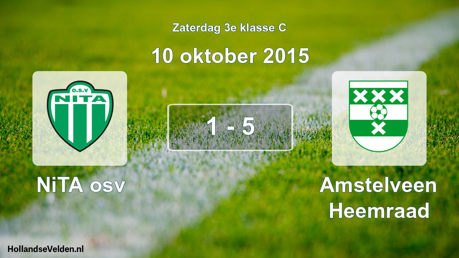 Total number of matches played: NiTA osv - Amstelveen Heemraad 1 - 5 (10 October 2015)