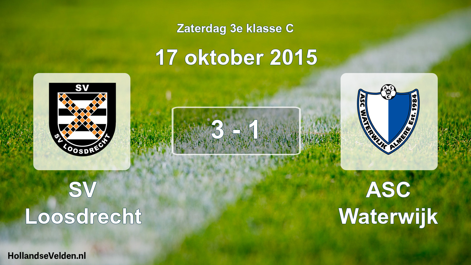 Total number of matches played: SV Loosdrecht - ASC Waterwijk 3 - 1 (17 October 2015)