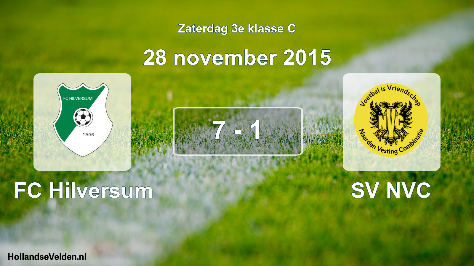 Total number of matches played: FC Hilversum - SV NVC 7 - 1 (28 November 2015)