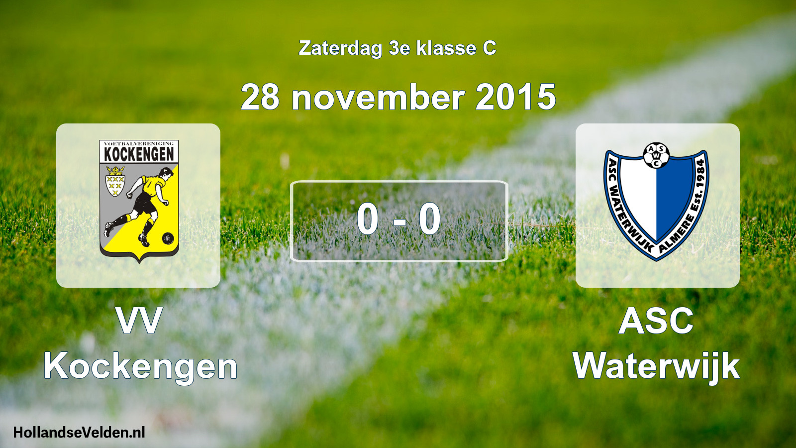 Total number of matches played: VV Kockengen - ASC Waterwijk 0 - 0 (28 November 2015)