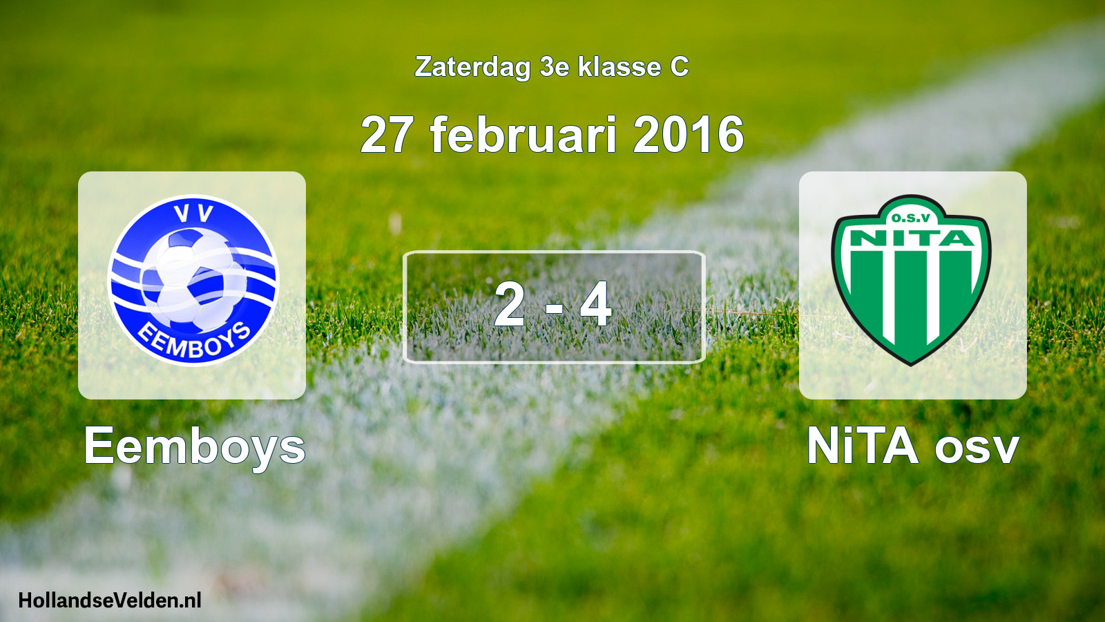 Total number of matches played: Eemboys - NiTA osv 2 - 4 (27 February 2016)