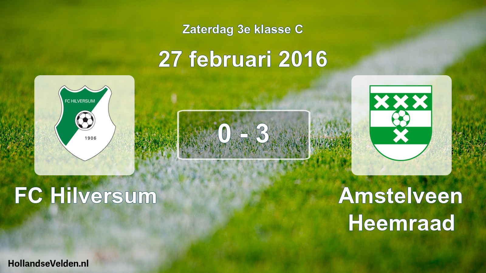 Total number of matches played: FC Hilversum - Amstelveen Heemraad 0 - 3 (27 February 2016)
