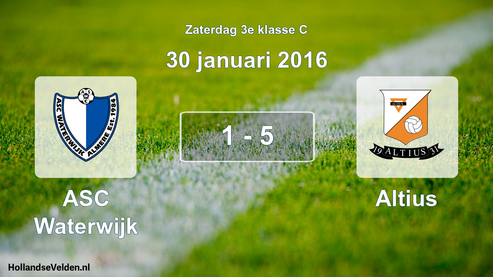 Total number of matches played: ASC Waterwijk - Altius 1 - 5 (30 January 2016)