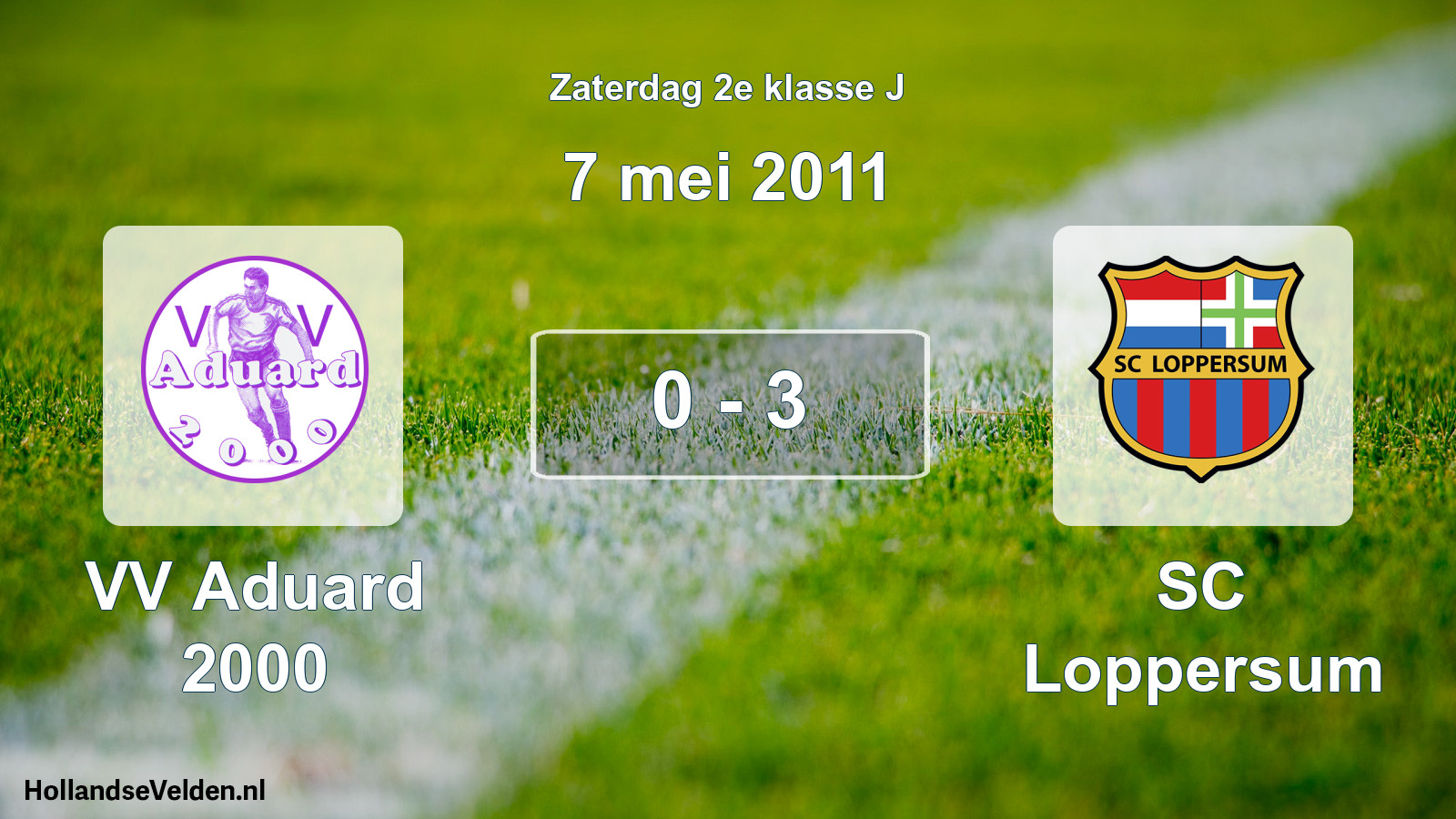 Total number of matches played: VV Aduard 2000 - SC Loppersum 0 - 3 (7 May 2011)