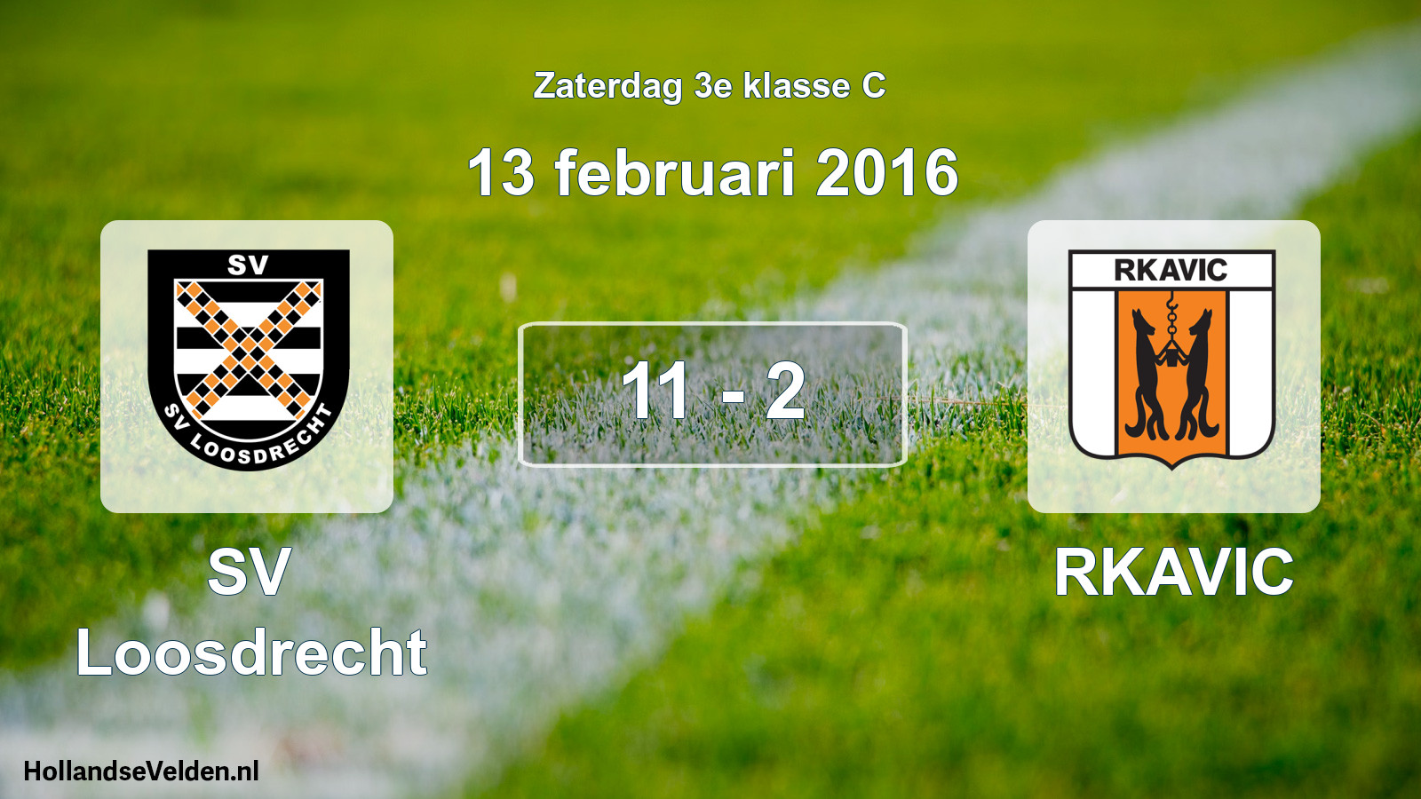 Total number of matches played: SV Loosdrecht - RKAVIC 11 - 2 (13 February 2016)