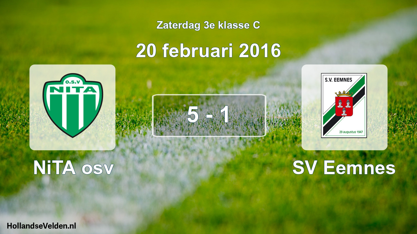 Total number of matches played: NiTA osv - SV Eemnes 5 - 1 (20 February 2016)