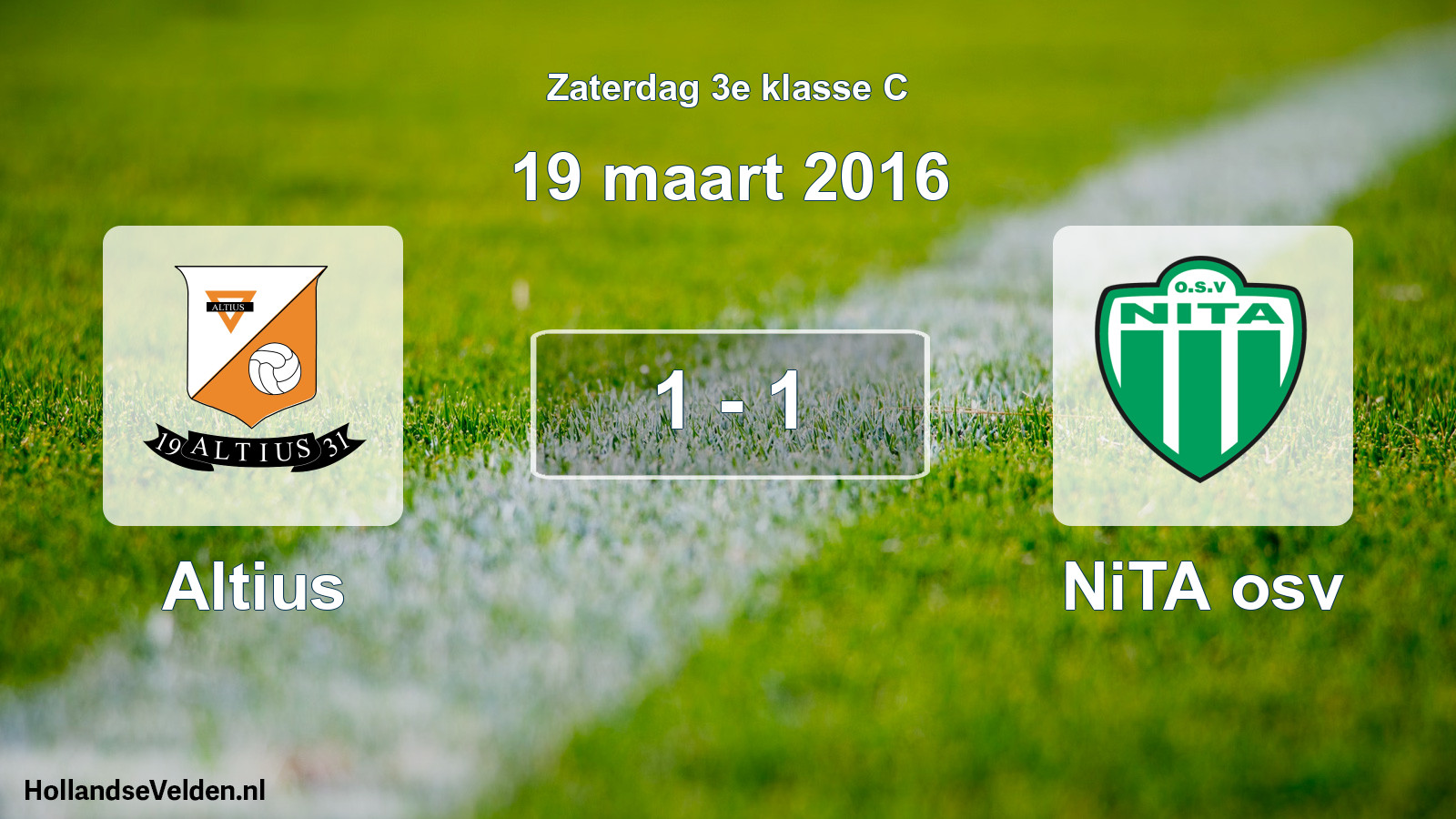 Total number of matches played: Altius - NiTA osv 1 - 1 (19 March 2016)